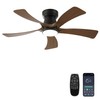 52 Inch Flush Mount Ceiling Fan with Lights, APP Control,