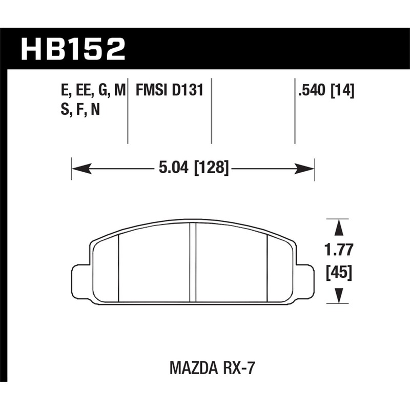Hawk Performance HB152M.540 Black Motorsport Brake Pads
