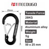 TITECOUGO Carabiner Keychain,Aluminum D-ring Locking Carabine D-Shape Lock Snap Backpack