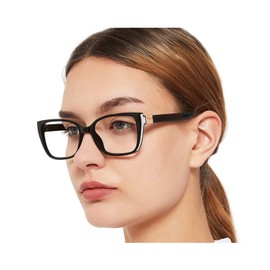 OCCI CHIARI Reading Glasses for Women Cat Eye Readers 0 1.0 1.5 2.0 2.5 3.0 3.5 4.0 5.0 6.0 (Black, 5.0)