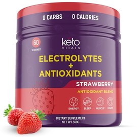 Keto Vitals Polvo de electrolitos  Electrolitos aptos para Keto con potasio, magnesio, sodio y calcio  Mezcla de bebida energética suplemento de...   