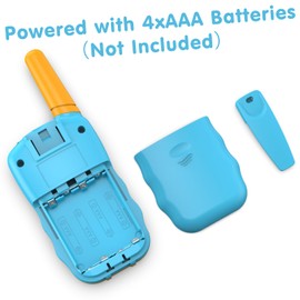 Kearui Kearui Spielzeug 3-12 Jahren Junge, Walkie Talkie Kinder 8 Kanal Funkgerät mit LCD Hintergrundbeleuchteter LED-Taschenlampe, 3 Meilen Reichweite für Abenteuer im Freien, Camping, Wandern (Blau-Orange)