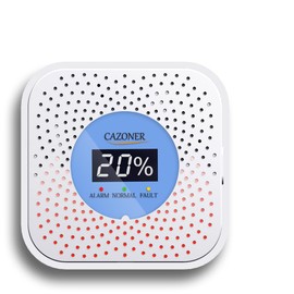 CAZONER Natural Gas Leak Detector,10-Year Lifespan, Methane, Propane, LPG, LNG, Combustible & Explosive Gas Alarm for RV, Home Safety, Digital LCD Display