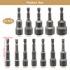 Xpieoyrm Set of 12 Magnets Hexagonal Socket, 6-19 mm Socket