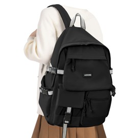 School Backpack for Women, College High School Book Bag for Girls Boys Water Resistant 14 inch laptop backpack for Casual School Work Travel Black