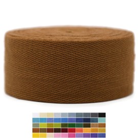 Jacob Bicerri 2" & 1.5" & 1.18' & 1" Cotton Herringbone Bias Binding Tape - 10 Yards - Caramel - 100% Natural Cotton - Sewing, Wrapping, Craft, DIY