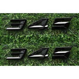 Pair New 345 Emblem Fender Badge Letter Nameplate Compatible with Challenger Chrysle 300C 345 Car Truck Passenger & Driver (Shiny Black)