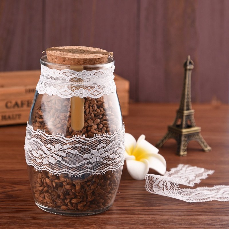 FEPITO 12 Rolls White Lace Ribbon Assorted Lace Trim Ribbon