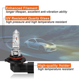 DZG 9012 HIR2 Halogen Headlight Bulbs 12V 55W 4300K Warm White Halogen Bulbs High and Low Beam Replacement Bulbs, Pack of 2