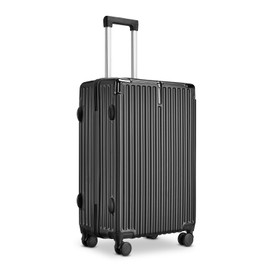 sukiost Hardside 20 Inch Carry on Luggage with Hook, Spinner Suitcases with Wheels for Travel, Lightweight Luggage with TSA Lock Black