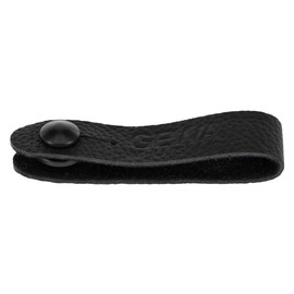 GEWA Tie Strap leather loop for fastening guitar strap, genuine leather, loop circumference 17cm, for guitars and ukuleles without strap button, black - black
