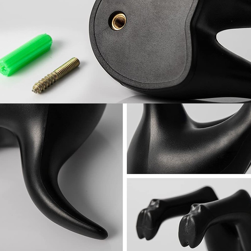 WBANGIAO 4Pcs Nordic Plastic Dog Tail Hooks Wall Mounted Coat