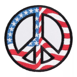 PatchStop - World's Largest Patch Store US Flag Peace Sign Patch, Patriotic Patches