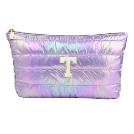 Hiroyuki Iridescent Quilted Makeup Bag (T, purple)