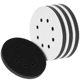 4 PCS Upgraded Foam Sanding Pads for Orbital Sander Round Sanding Sponge 125mm 8 Hole Spolishing Pads for Drill Impact Resistant Low Noise (Black White)