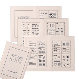 Lyreh 3pcs DIY Stitch Book, Faux Burlap Material DIY Fabric Embroidery Stitch Books for Embroidery Sewing Beginner Praticing Not Include Needle and Thread