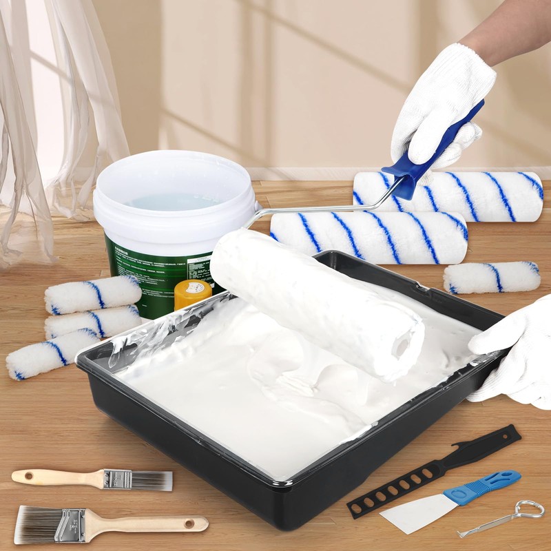Rhibak Paint Roller Kit with Extension Pole, 27 Piece Set,