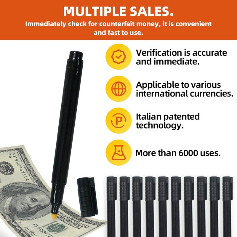 POPYS Counterfeit Detector Pens, Money Detector Pen, Counterfeit Checker Pens,