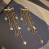 Yheakne Boho Star Chain Tassel Earrings Gold Star Dangle Earrings