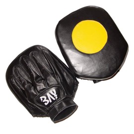 BAY® GENUINE LEATHER SIGNAL LINEAR HAND CLAMP BADS STRAIGHT PACK OF 2 BLACK