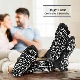 Non Slip Grip Socks Men Women Tile Wood Floor Anti-Skid Grippy Pilates Yoga Barre Sticky Socks Elderly Hospital Slipper Socks
