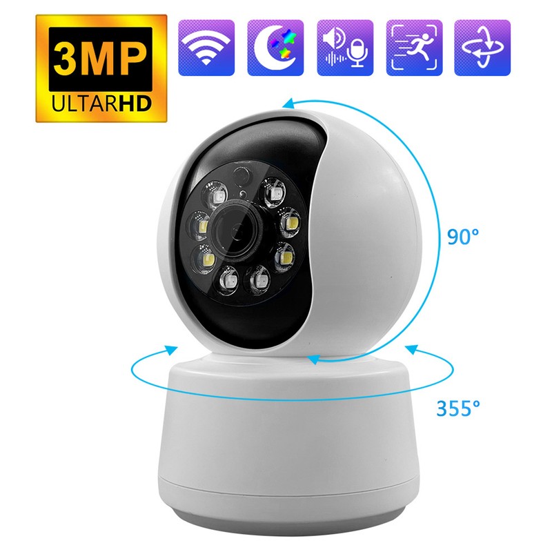 WiFi Home Security Camera 3MP IR Night Vision 360 Degree