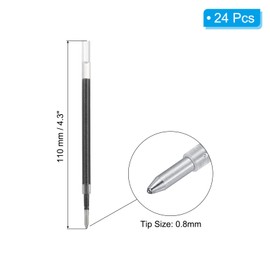 PATIKIL Gel Pen Refills, 24 Pcs 0.8mm Medium Point Glitter Coloring Gel Ink Pen Replace Refills for Retractable Click Pens Writing Drawing Doodling Office Study Classroom Supplies, Black