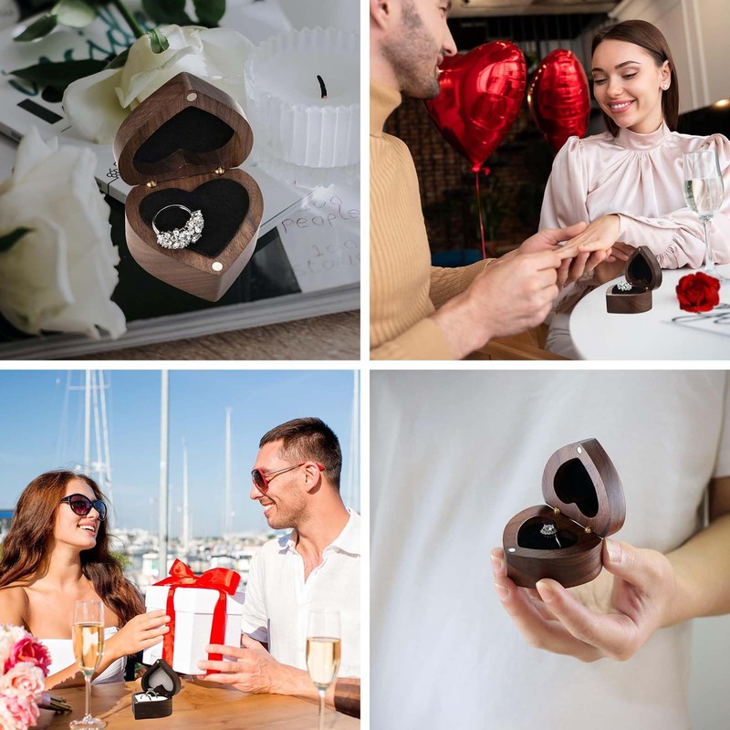 Scinzene Ring Box Wedding Ring Cushion Wedding Ring Box, Ring