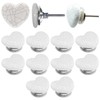 ETHNICITI Pack of 10 Heart White Crackle 40mm Ceramic Door