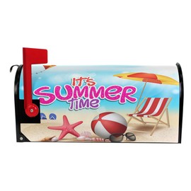 WOOR Funny Tropical Summer Beach Magnetic Mailbox Cover MailWraps Garden Yard Home Decor for Outside Oversized-25.5" x20.8"
