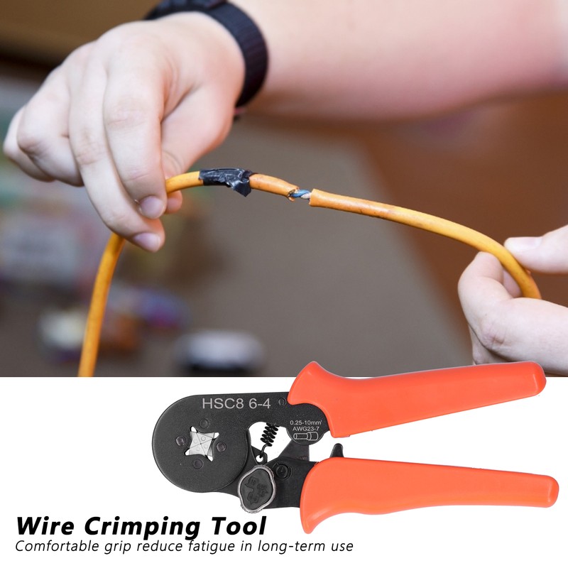 HSC8 10‑4 0.25‑10mm² Wire Crimper Tool Mini Self‑Adjustable Wire Cable