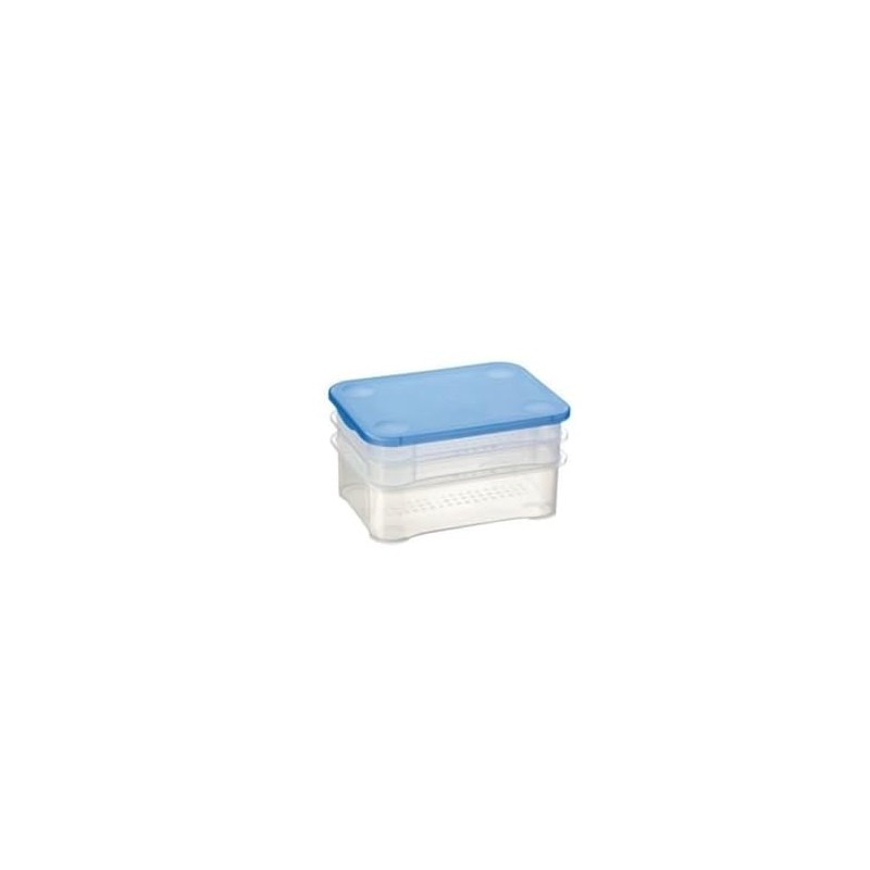 Sunware Club Cuisine Meat/Cheese Keeper Set Of 3 Transparent-Blue colour