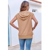 Fisoew Women's Sleeveless Zip Up Cotton Hoodies Casual Loose Fit