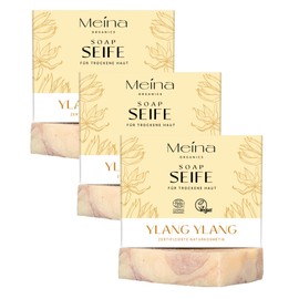 Meina Natural Cosmetics - Organic Soap with Ylang Ylang, Natural Soap for Dry Skin without Palm Oil, Certified, Vegan, Sustainable, Handmade, Like a Solid Shower Gel - 100 g