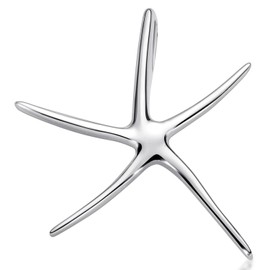 MATERIA by Matthias Wagner Starfish Pendant 925 Silver Women's Necklace Pendant Maritime High Gloss, Sterling Silver