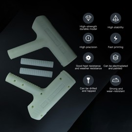 Cretbee Tough 3D Printing Resin, Rigid-Tough Engineering Resin, High Precision, Low Shrinkage, Electroplatable, Paintable, Threadable for Prototypes, Jigs & Functional Parts (Black, 1000g)