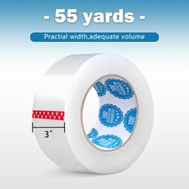 Clear Packing Tape, 2 Inch x 55 Yards, 1.6 mil Thickness, Acrylic Adhesive, 36 Rolls per Carton
