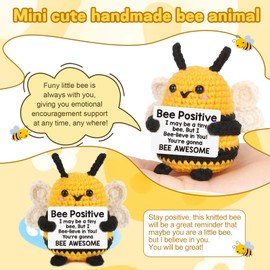 Ferizzia Pocket Hug Bee, Emotional Support Small Bee, Positive Gifts, Positive Potato Replacement, Gifts for Friends, with Positive Card, Family, Women and Children