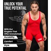 Exxact Sports Plain Men's Wrestling Singlet, High Performance Powerlifting Singlet