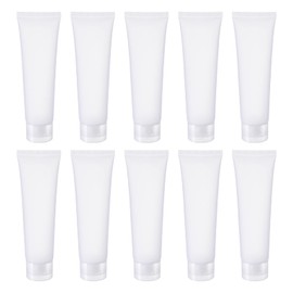 PATIKIL 100 ml squeeze tube, 15 pack, empty cosmetic jars with hinged lid for travel, frosty