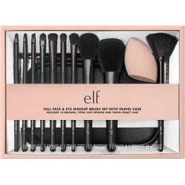 e.l.f. Full Face & Eye Makeup Brush Set, 11 pinceles de maquillaje de base a bronceador, sombra de ojos y más, vegano y libre de crueldad animal