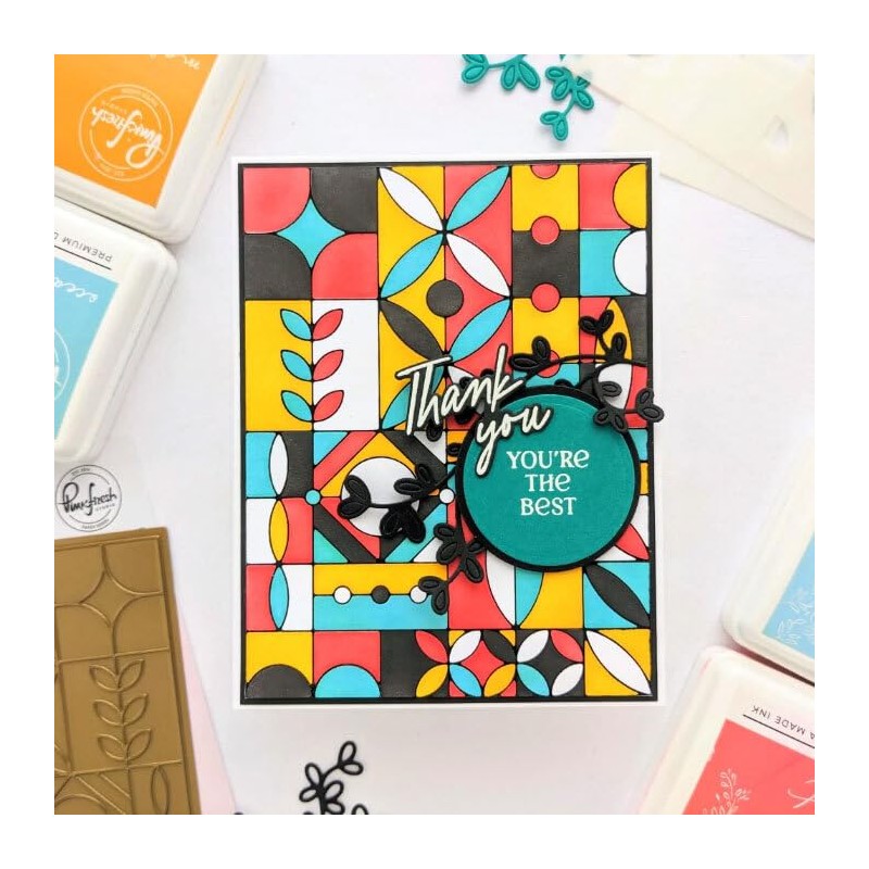 PINKFRESH STUDIO Modern Design Blocks Layering Stencils 4.25"X5.25" 5/Pkg