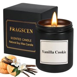 FRAGSCEN Vanilla Cookie Scented Candles, Vanilla Candle for Home, Candles Gifts for Women, Candles for Home Scented,Natural Soy Wax Candle, Candles for Bedroom, Bathroom & Kitchen 7oz 40 Hours