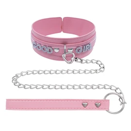 paloli Pink Choker Necklace for Women, Punk Gothic Rock Neck Collar Jewelries With Letter