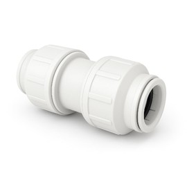 JD Brands Push Fit Straight Connector 22mm, Plastic Plumbing Fitting, Hot and Cold Water Pipe Coupler, Central Heating Connector for Copper and Plastic Pipes