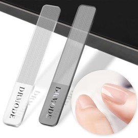 Glass Nail File - 2PC Upgrade Glass Nail Shiner for Natural Nails Nano Nail Buffers Crystal Polisher with Case, Professional Manicure Tools Kit for Ac