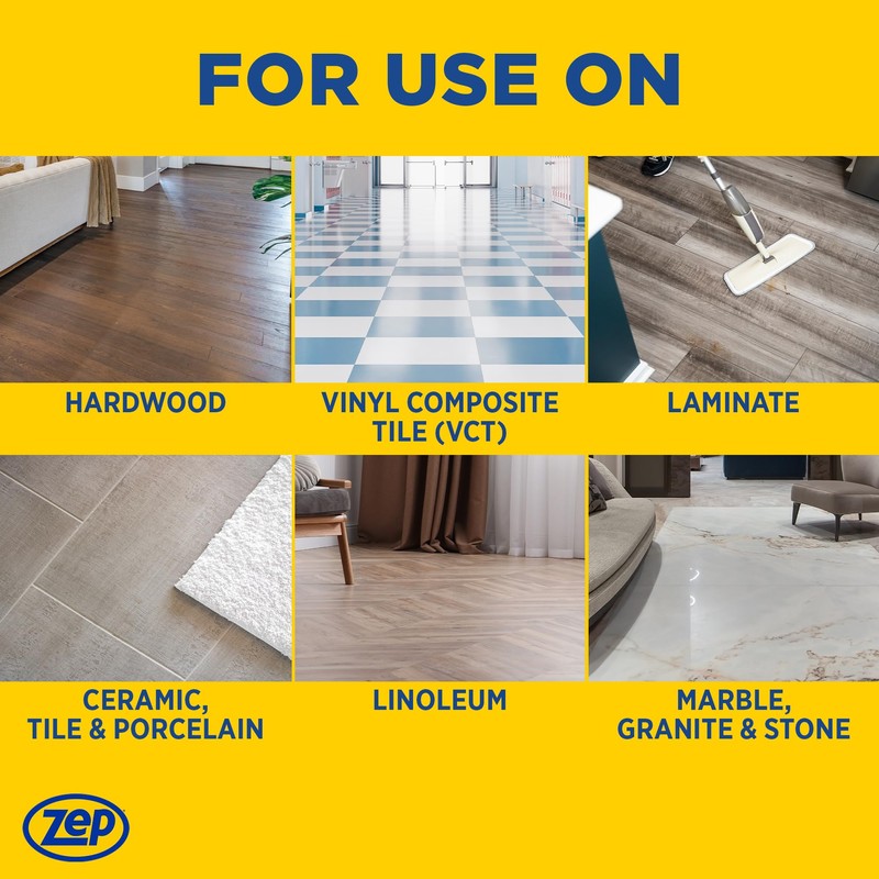 Zep Spray Mop Refill & Floor Cleaner – Streak-Free Shine