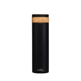 Welly Traveler 20oz | Vacuum Insulated & Infusing Stainless Steel Water Bottle | Triple Wall, Wide Mouth, BPA Free (Black)