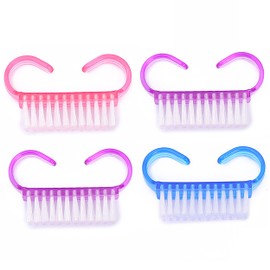 4Pcs Nail Brushes for Cleaning Nails Nail Brushes Nailbrush Nail Scrubber Hand Scrubbing Brush Nail Cleaning Brush Plastic Nail Brush Fingernail Brush for DIY Home Salon Nail Art