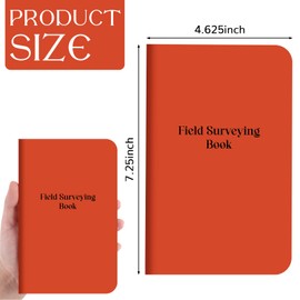 Trandraft 5 Pcs Field Book 4.6 x 7.25 Inch Thickened Surveying Engineers Field Notebook 32 Sheets 64 Pages Per Book Stiff Cover Construction Notepad for Outdoor Activities Recording(Orange Color)